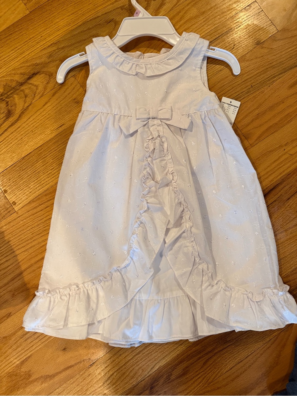White Girls' Ruffle Bow Sundress Eyelet 5T